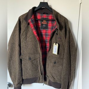 Baracuta and Noah Men’s G9 Herringbone Wood-Tweed Harrington Jacket - New
